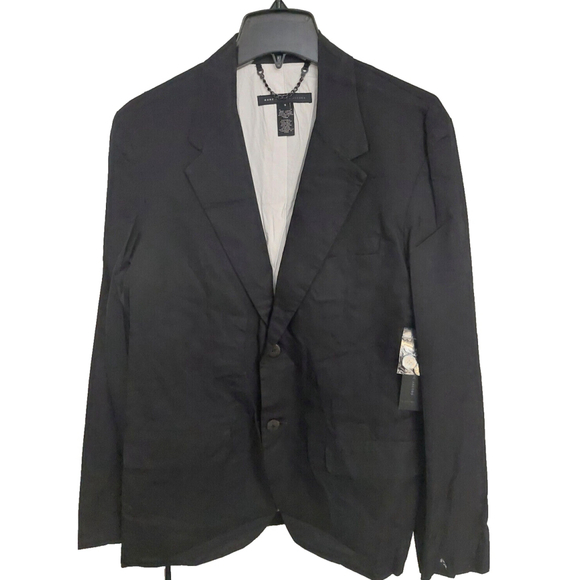 Marc by Marc Jacobs Mens Black Lined Cotton Blazer Suit Jacket Sz Small - Picture 4 of 16